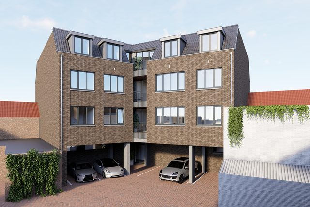 La Licorne, Oostburg - achterzijde met parkeerplaatsen