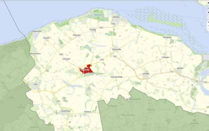 Ligging van Oostburg in West-Zeeuws-Vlaanderen